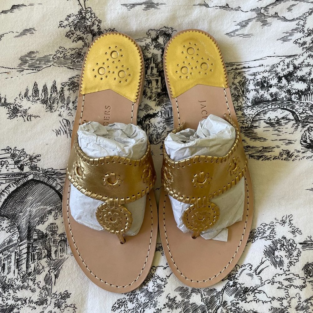 NEW Jacks Wide Flat Sandal - Gold